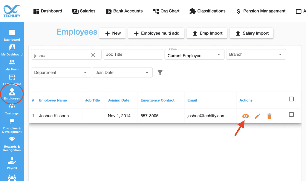 how to add salary - techlify hrms