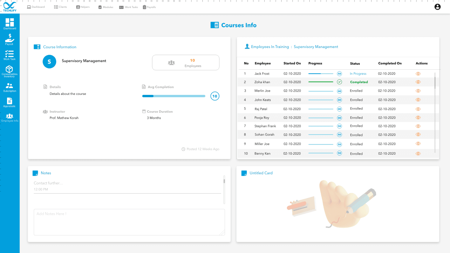 Employee information system